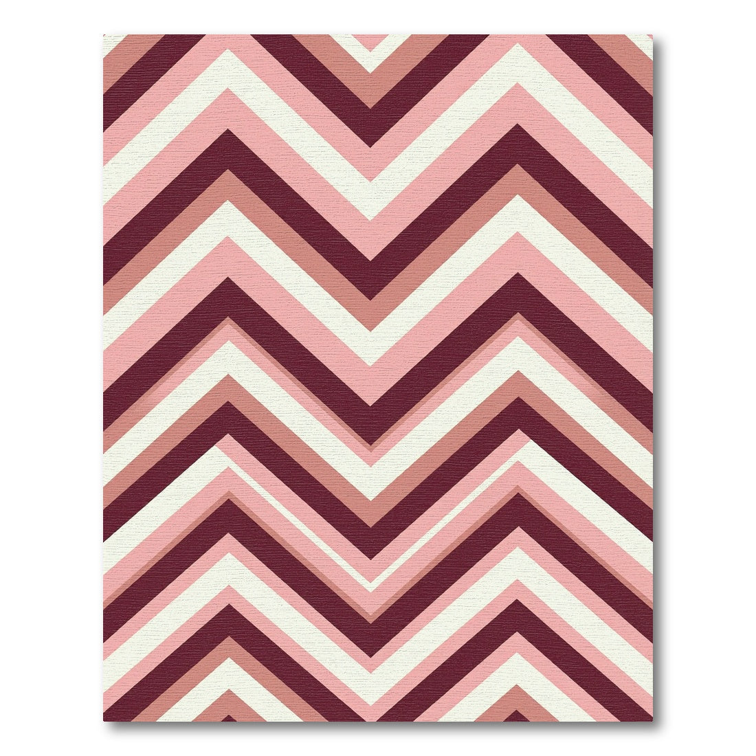 Burgundy Pink Chevron Stripe Rug