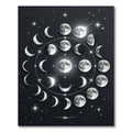 Celestial Lunar Phase Monochrome Area Rug