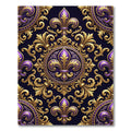Royal Purple Fleur de Lis Gold Rug