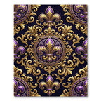 Royal Purple Fleur de Lis Gold Rug