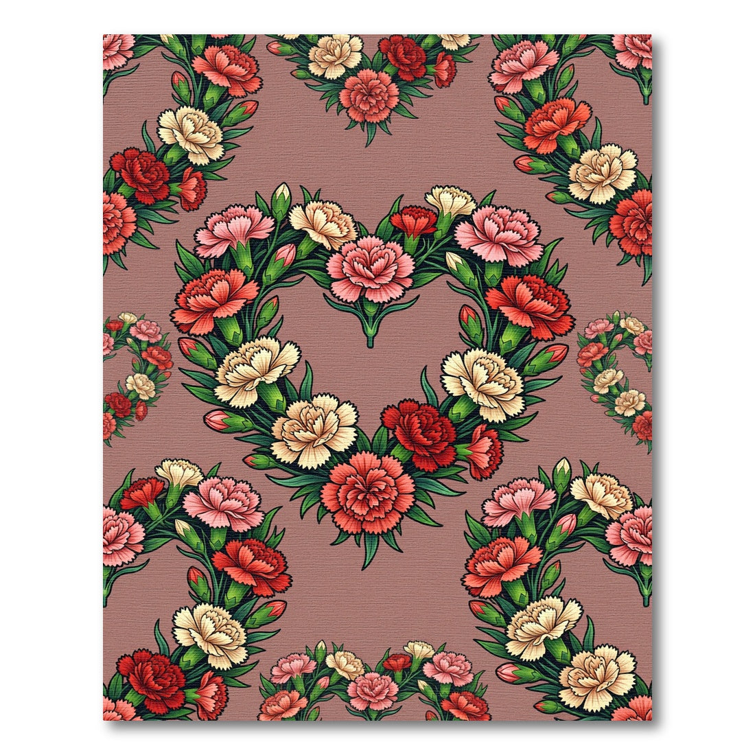 Heartshaped Laurel Garland Floral Rug