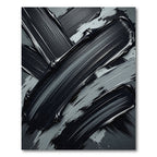 Modern Monochrome Abstract Charcoal Brush Strokes Rug