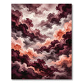 Moody Crimson Abstract Cloud Swirl Rug