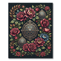 Gothic Floral Rose Medallion Bouquet Rug