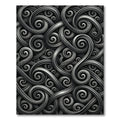 Intricate Gray Interlocking Swirls Rug