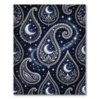 Celestial Midnight Moon Floral Paisley Rug