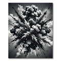 Monochrome Abstract Explosion Ink Splatter Rug