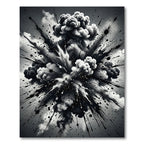 Monochrome Abstract Explosion Ink Splatter Rug