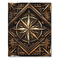 Rustic Bronze Compass Coffee Bean Star Rug