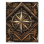 Rustic Bronze Compass Coffee Bean Star Rug