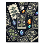 Mystical Dark Botanical Crystal Tarot Rug