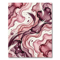 Ethereal Burgundy Alcohol Ink Abstract Wave Rug