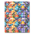 Cheerful Gingham Easter Butterfly Bird Garden Rug
