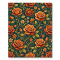 Golden Amber Rose Botanical Garden Rug