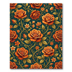 Golden Amber Rose Botanical Garden Rug