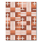 Terracotta Plaid Intersecting Lines Rug