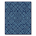Blue Geometric Floral Islamic Art Rug