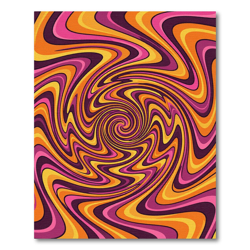 Vibrant Retro Psychedelic Swirling Waves Rug