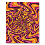 Vibrant Retro Psychedelic Swirling Waves Rug