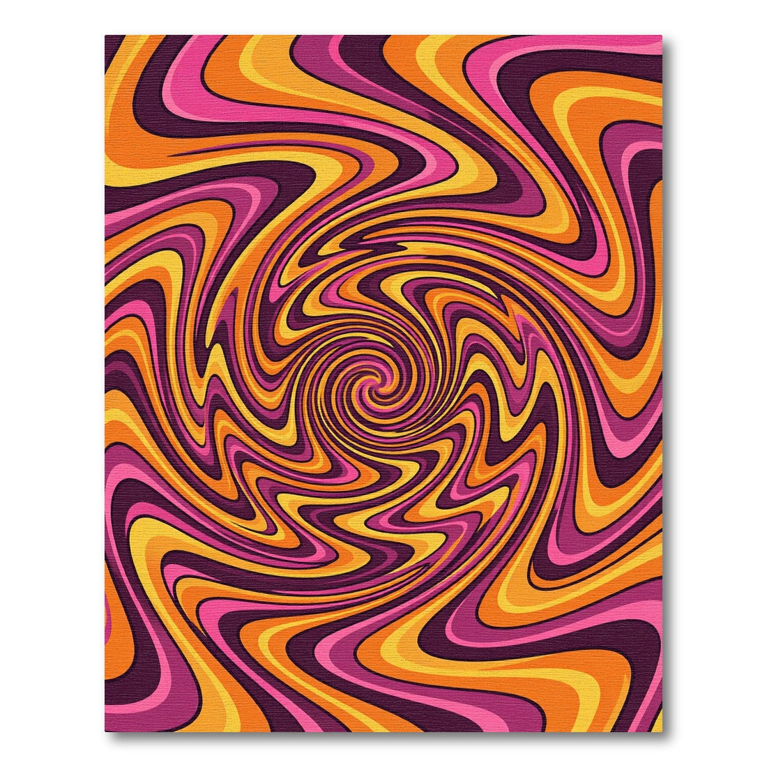 Vibrant Retro Psychedelic Swirling Waves Rug