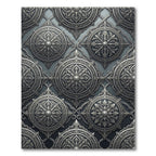 Intricate Silver Floral Medallion Arabesque Rug