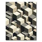 Monochromatic Cubes Isometric Overlay Rug
