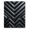 Monochromatic Grey Angular Chevron Geometric Rug