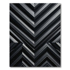 Monochromatic Grey Angular Chevron Geometric Rug