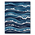 Deep Blue Ocean Waves Cascade Rug