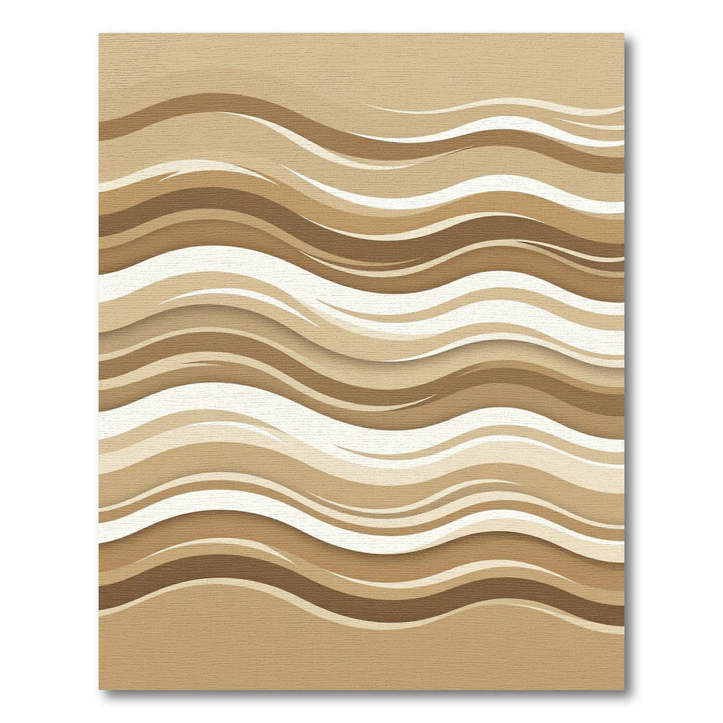 Golden Sand Layered Wave Rug