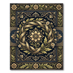 Elegance Gold Floral Woven Emblem Rug