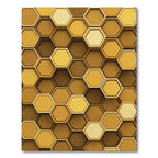 Golden Honeycomb Dimensional Geometric Hexagon Rug