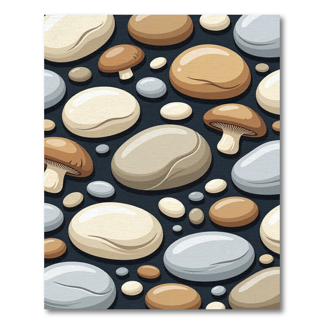 Rounded Pebbles Mushroom Collection Rug