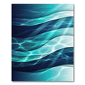 Deep Blue Aqua Wave Layers Rug