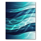 Deep Blue Aqua Wave Layers Rug
