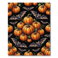 Spooky Halloween Pumpkins and Bats Rug