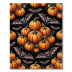 Spooky Halloween Pumpkins and Bats Rug