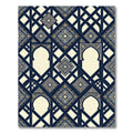Rich Navy Gold Arch Medallion Lattice Rug