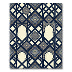 Rich Navy Gold Arch Medallion Lattice Rug