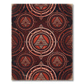 Geometric Crimson Ancient Sacred Symbol Area Rug