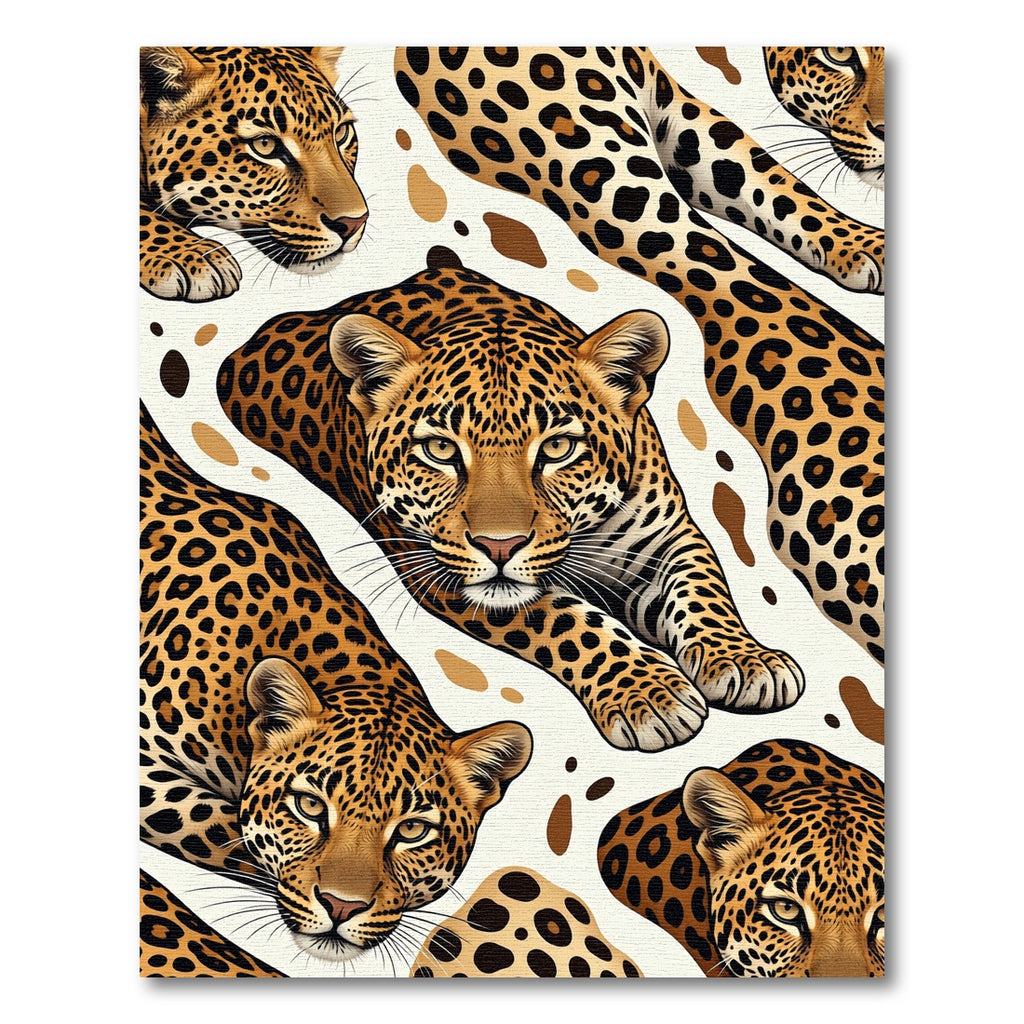 Exotic Golden Leopard Spot Art Rug