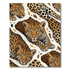 Exotic Golden Leopard Spot Art Rug