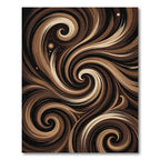 Earthy Chocolate Brown Swirling Abstract Wave Rug