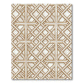Elegant Gold Ivory Geometric Interlocking Grid Rug