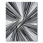Monochromatic Abstract Angular Linear Art Rug