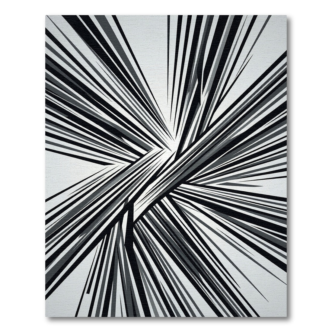 Monochromatic Abstract Angular Linear Art Rug