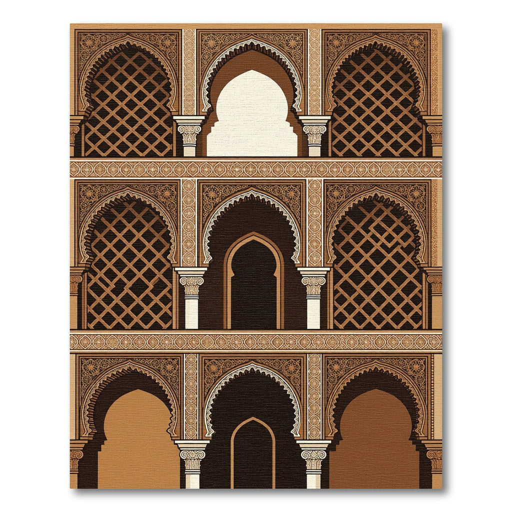 Grand Arched Terracotta Geometric Lattice Rug