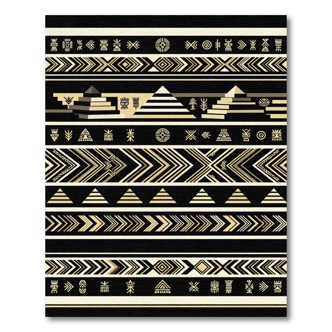 Ancient Egyptian Pyramids Geometric Sun Rug