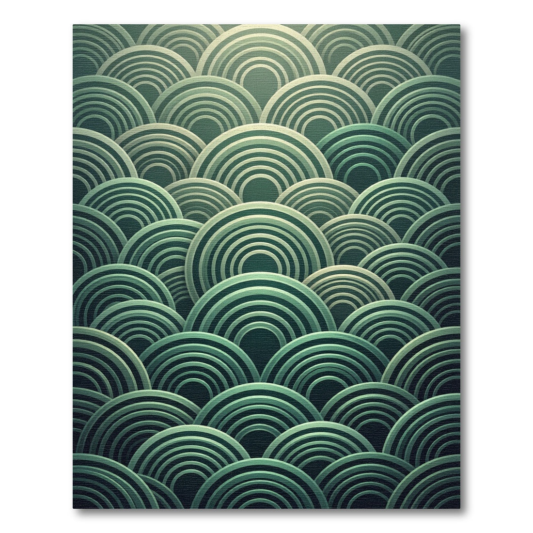 Teal Concentric Arches Rippling Rug