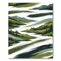 Earthy Green Alpine Mountain Valley Rug